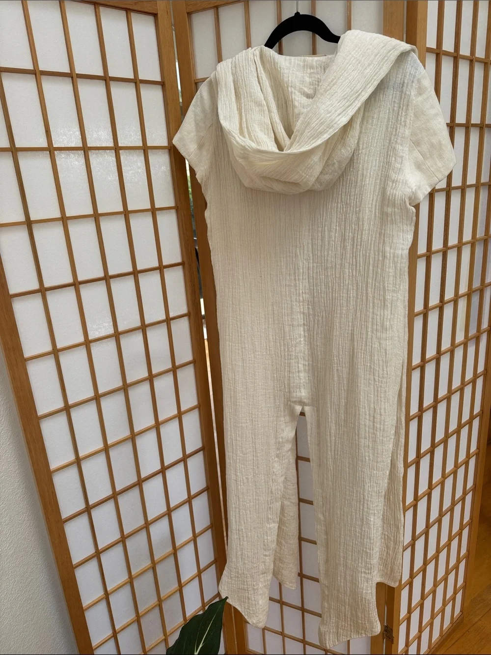 Laura Siegel Lagenlook Duster Textured Layering Topper Hooded Wrap Size XS Gauze
